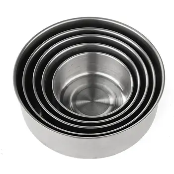 

5pcs Stainless Steel Mixing Food Storage Bowls Lid Nesting Metal Container