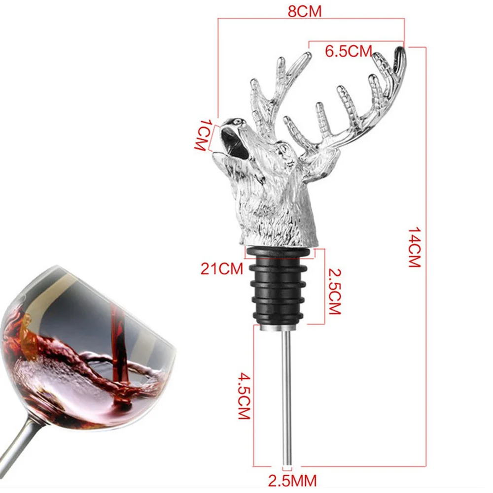 Металлические пробки для вина, высокое качество, для вина, голова оленя, уникальный цинковый сплав, пробки для бутылки с оленем, аэраторы для вина, барные инструменты