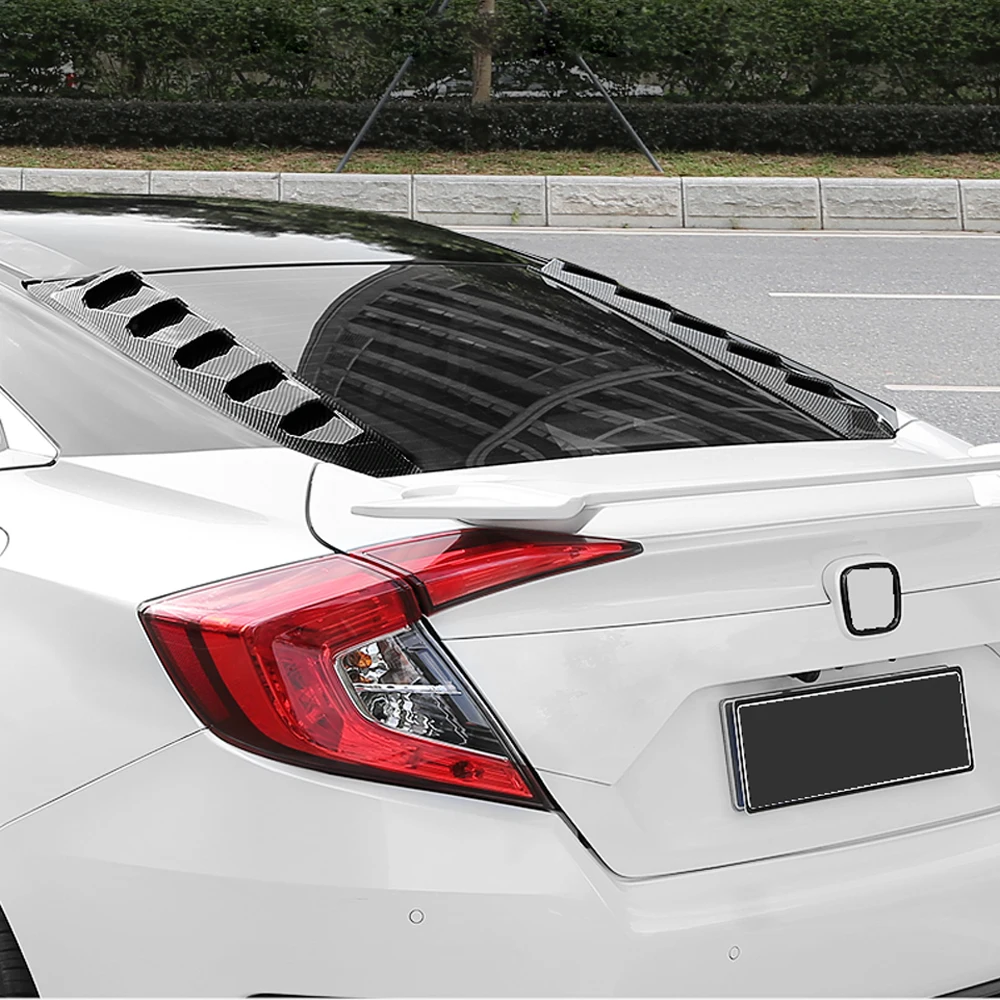 

For Honda Civic 10th Gen Sedan 2016-2020 Accessories Rear Back Side Window Louvers Shutters Blinds Cover Trim 2pcs Car Styling