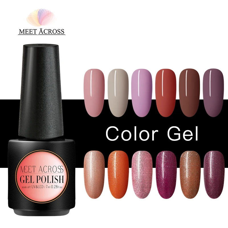 

MEET ACROSS 7ml Gel Nail Polish 213 Colors Autumn and Winter Series Color Gel Varnish Soak Off UV LED Nail Art Gel Nail Polish
