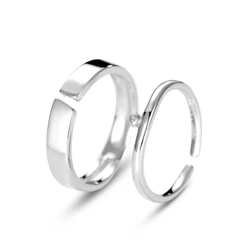 

S925 Sterling Silver Original Design New Single-minded Couple Ring Simple and Lively Ring for Men and Women