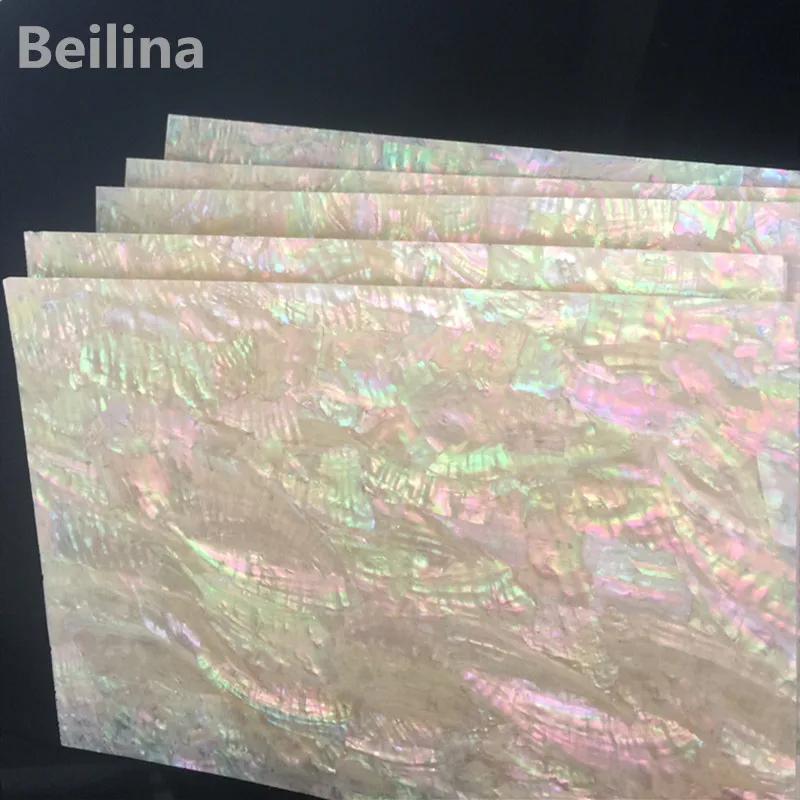 

1lot(5pcs)Korea paua natural abalone shell laminate sheet for wood carved inlay and home decorating materials size240mm/140mm