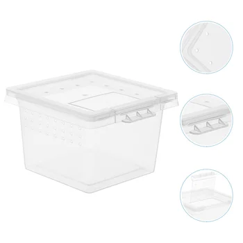 

100Pcs Reptile Breeding Boxes Transparent Feeding Boxes Insect Cage Tank