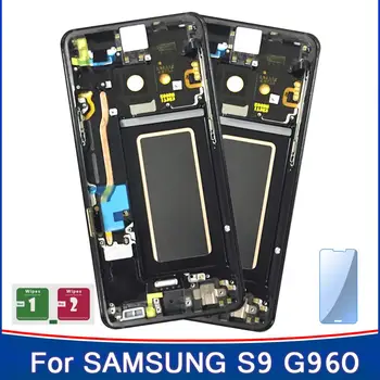 

2PCS High Quality Display For Super AMOLED Samsung Galaxy S9 G960 G9600 G960f LCD Touch Screen With Frame Parts