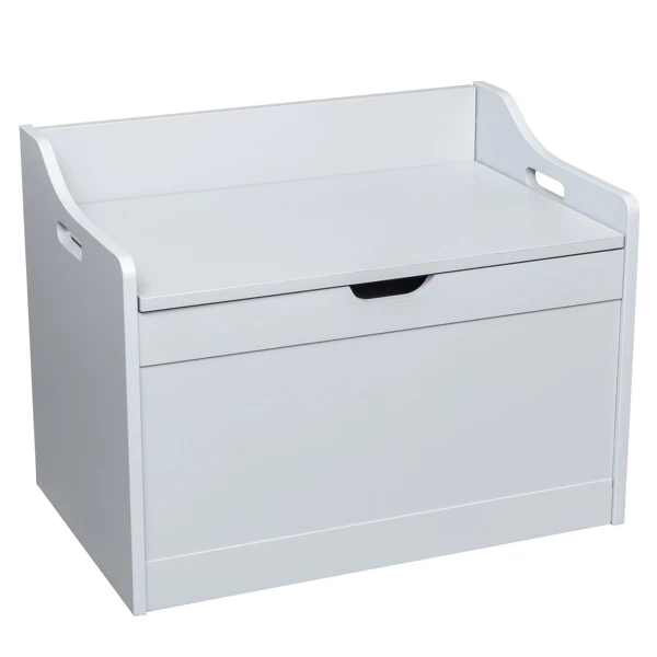 【USA READY STOCK】Storage Chest, Entryway Bench with 2 Safety Hinges, Wooden Toy Box, Gray canvas storage boxes