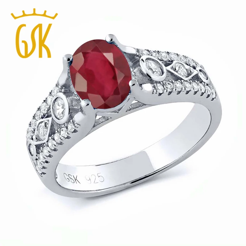 GemStoneKing 2 06 Ct овальное подлинное африканское красное рубиновое кольцо из