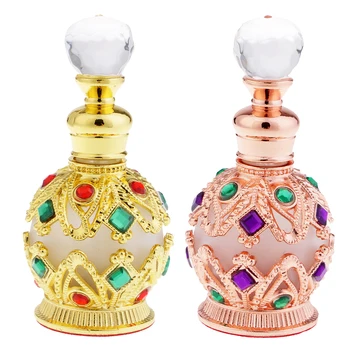 

15ml Vintage Perfume Bottles Empty Refillable Fancy Pattern Restoring Elegant Perfume Container