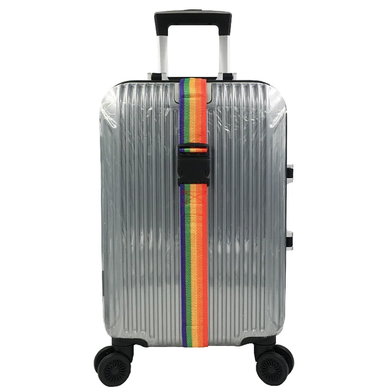 Цвет багажный ремень Регулируемый чемодан упаковочные ленты два путешествия Радуга шаблон багаж веревка ремень дорожные аксессуары