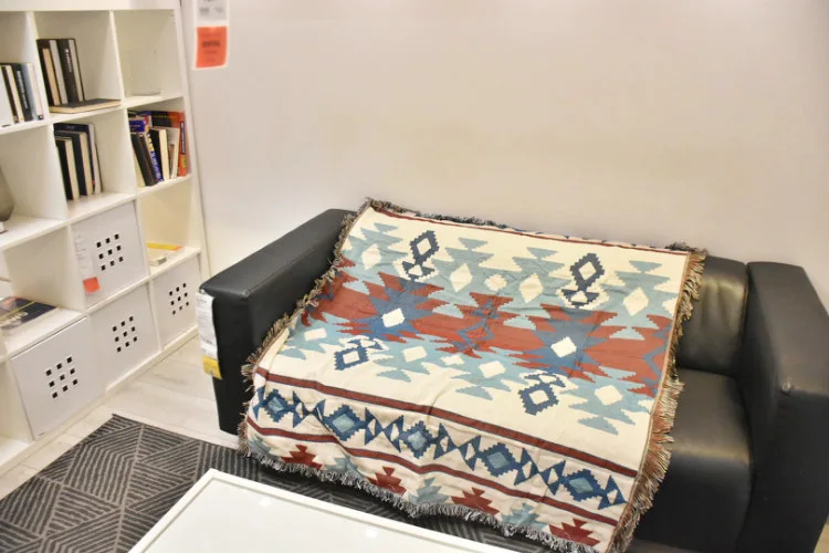 Повседневные пледы ковер украшение дома американская Геометрическая попа покрывало украшение одеяло для досуга кондиционер диван