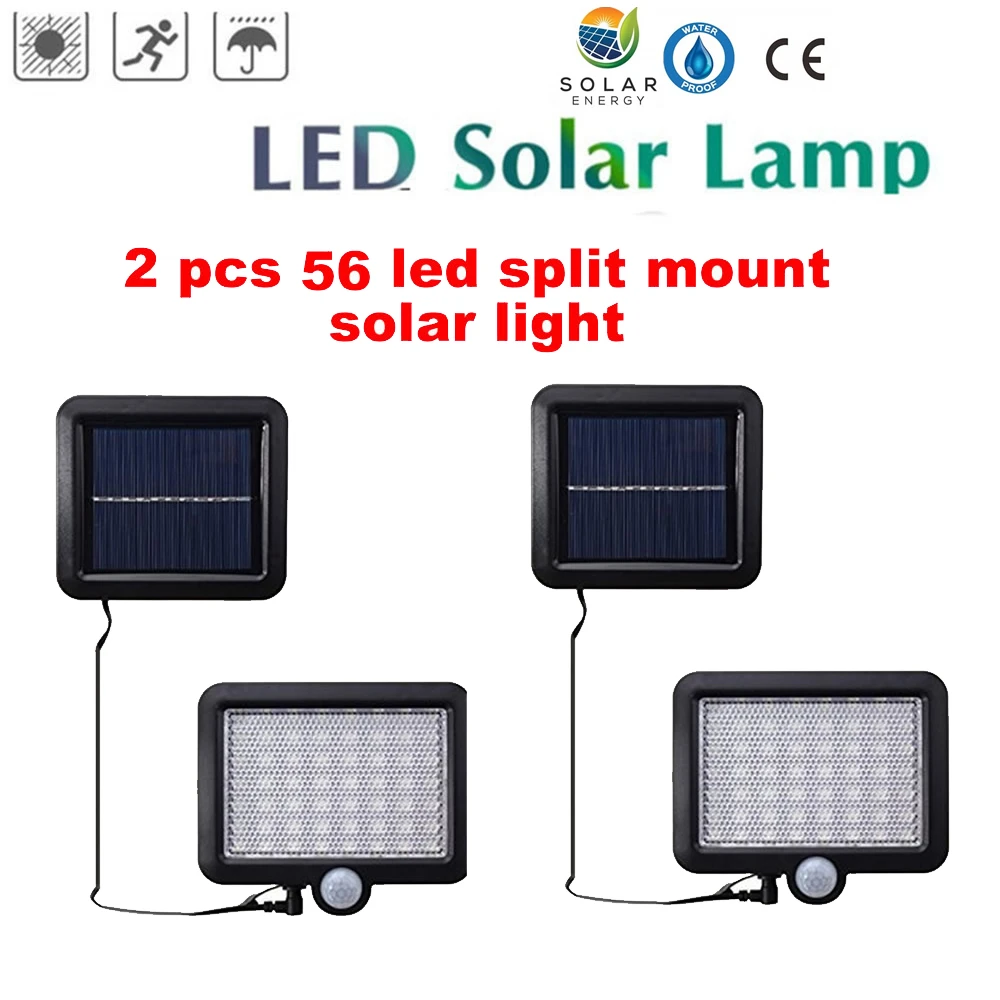 

2/4pcs Outdoor 100/56/30 LED Solar Light Waterproof Auto PIR Motion Sensor Solar Wall Light Adjustable Solar Lamp For Garden Lig