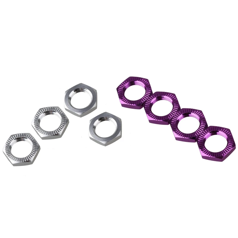 

8x 17mm Upgrade Wheel Hex Hub Nut Cover N10177 for RC1:8 Model Car,Silver & Purple