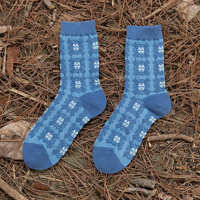 retro 3D relief socks women calcetines mujer harajuku meias korean style skarpetki damskie calcetas designer japan woman sock 9