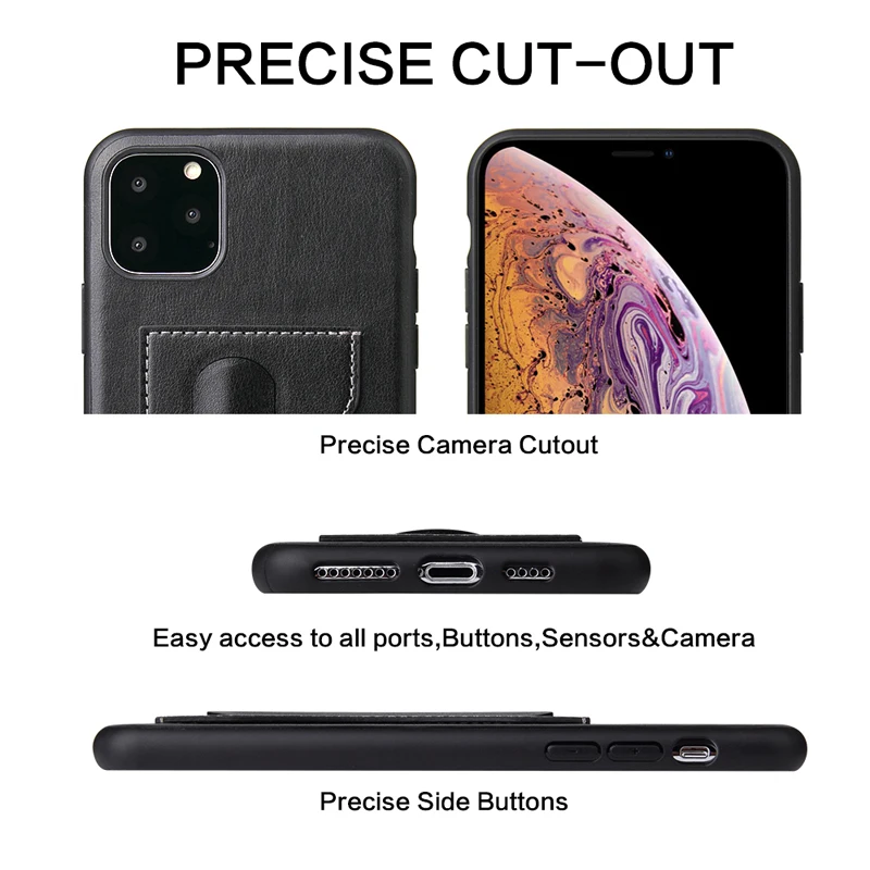 Чехол для iPhone 11 Pro 2019 простой модный держатель карт из искусственной кожи кошелек