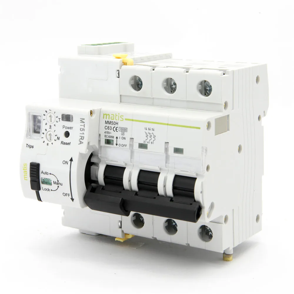 Matismart MT51RA MCB Auto Recloser with Three Phase Mini Circuit Breaker 3P 10KA Dry Contact Control | Обустройство дома