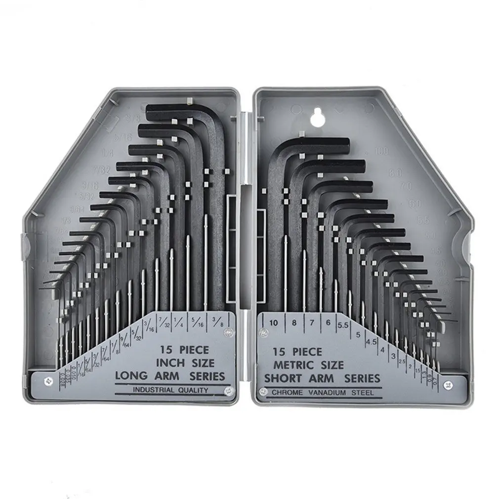 

30 in 1 Inner Hex Key Wrench Torx Hex Allen Key Sets SAE Set Precise Manual Tool For Auto Repair Wrenches Spanners Hand Tools