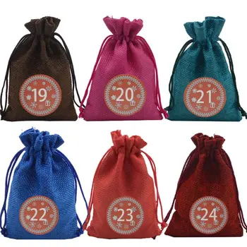 

2020 Christmas Advent Calendar 24 Days Hanging Candy Bags with Numbers Stickers