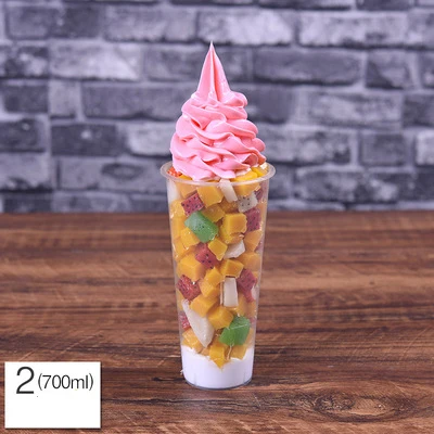 700ml model 2 Моделирование чашка для мороженого Фруктового мороженого модель холодного напитка подсолнухи реквизит пустышка еда пластик дисплей еда модель Искусственный Лед Крем образец - Цвет: 700ml model 2