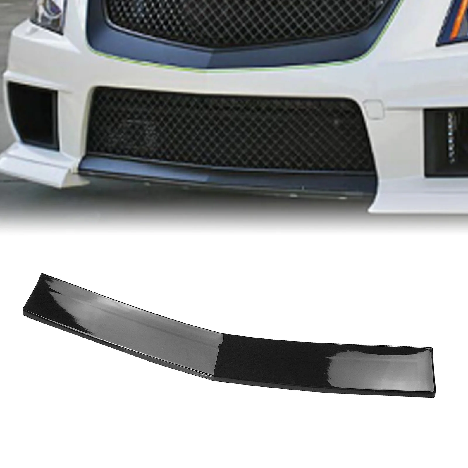 

For Cadillac CTS V 2009-2015 Front Bumper Cover Trim Gloss Black/Carbon Fiber Look Lower Center Lip Guard Spoiler Plate Splitter