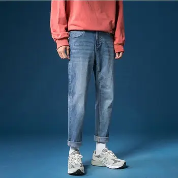 

Ins New High Quality Korean Spring Summer Casual Washing Vintage Hip Hop Student Teenagers Thin Jeans Men Loose Pants Male
