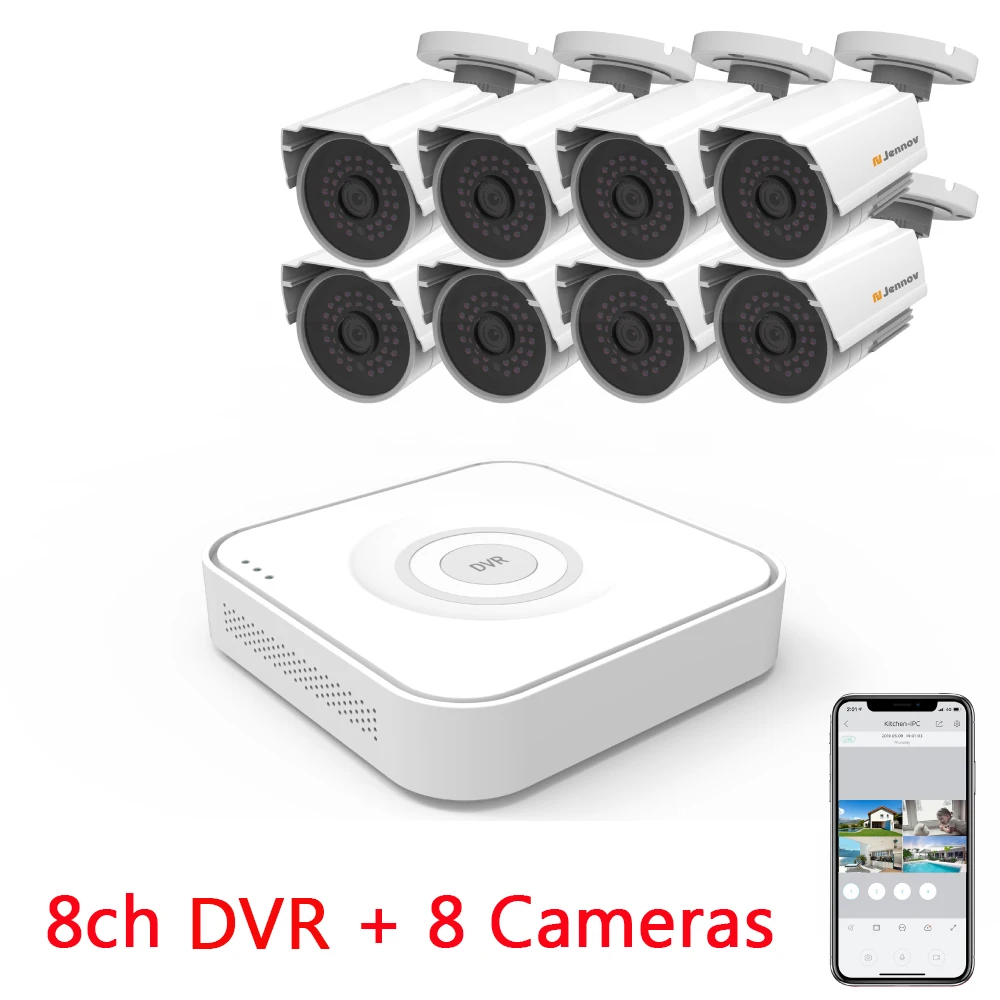 Jennov 8CH CCTV HDMI 1080P AHD NVR комплект Всепогодная уличная HD камера домашняя система видеонаблюдения DVR ночное видение - Цвет: 8 Pcs Cameras
