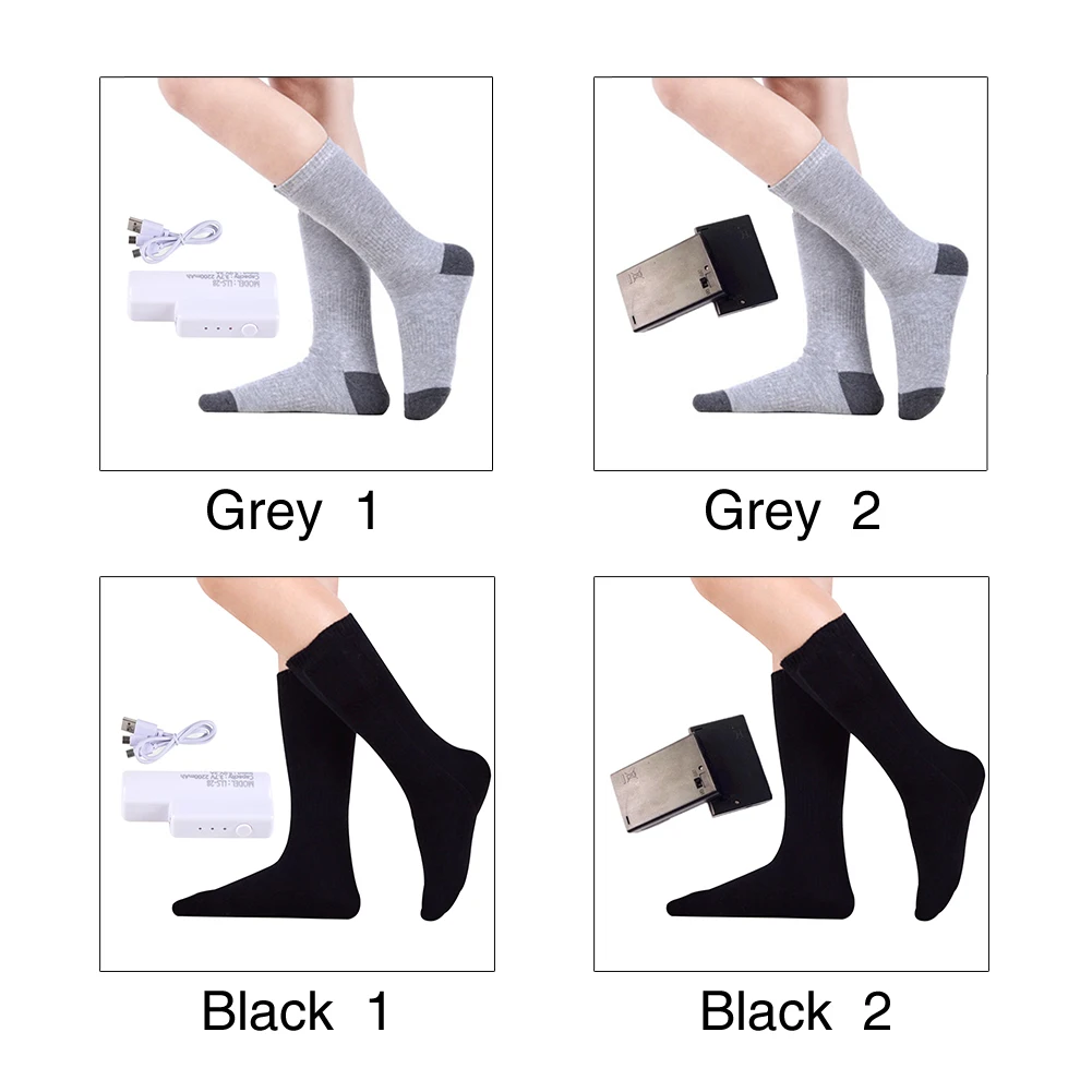 Мужские и женские гетры для ног с электрическим аккумулятором, практичные носки с подогревом, долговечные моющиеся, регулируемые, температурные, безопасные