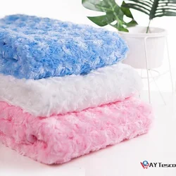 AY TescoBaby Manta de doble capa para recién nacido, edredón de felpa esponjosa de lana rosa, envolvente, ropa de cama para bebé recién nacido