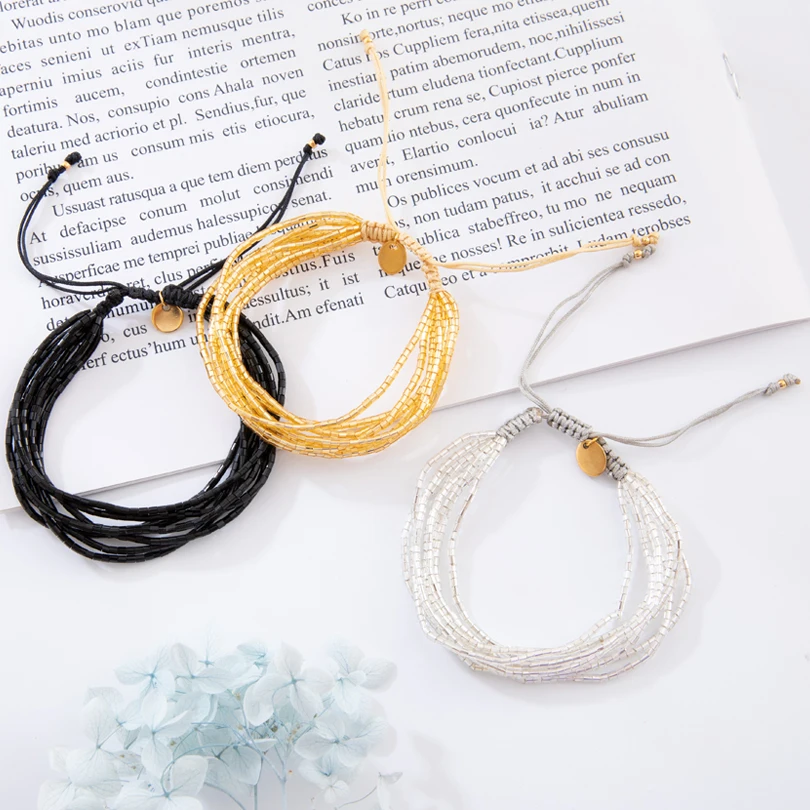 G. YCX, новинка, Delica Miyuki, браслеты из бисера, очаровательные, золотые, черные, браслеты для женщин, девушек, мода, бохо,, ювелирные изделия, подарки