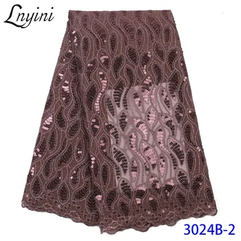 

Magenta African Fabrics Sequins Lace Fabrics for Bridal Materials High Quality Sequence Fabric Nigerian Mesh Net Lace L3024B