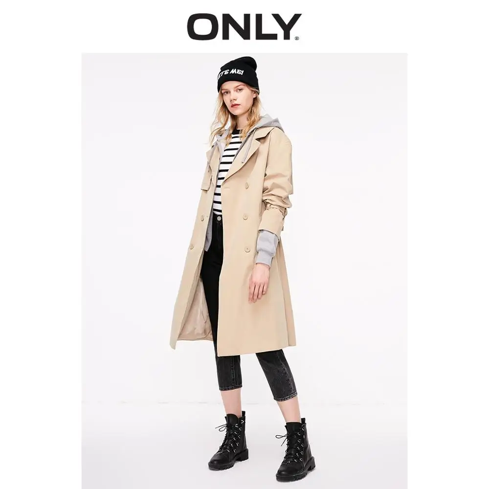 Kopen ALLEEN Herfst Winter vrouwen Lange Cinched Taille Trenchcoat | 119136504