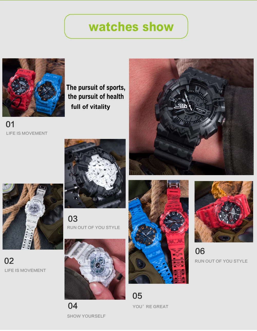 Brand SANDA Watches Men Sports Watches Waterproof Silicone Clock Camping Students Fashion Casual Mens Watches reloj hombre 999