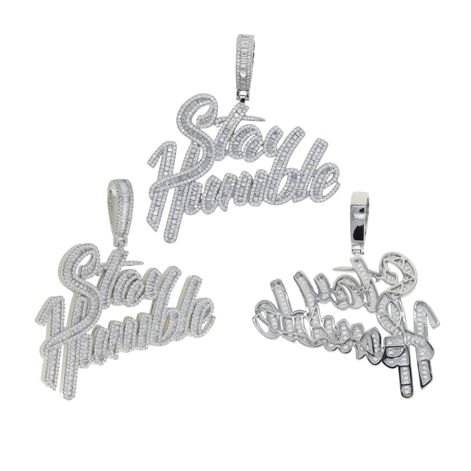 Hop Hop Zirconia Necklace | 5a Cubic Zirconia Pendant | Hip