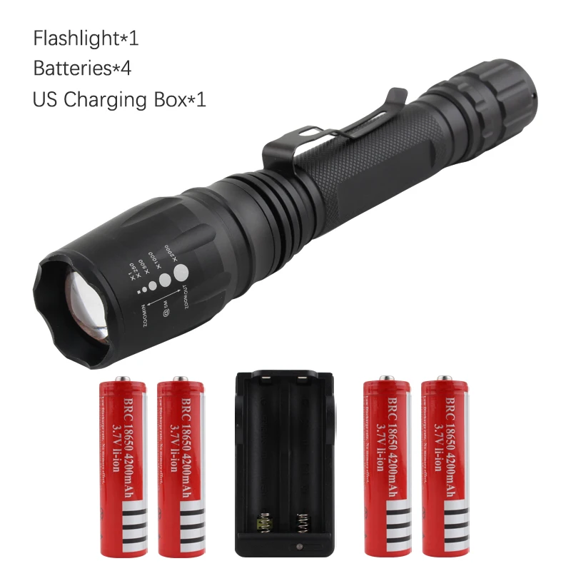 

High power flashlight lighting flash lights torch 18650 battery charging flashlights 10W T6 LED bulbs 1200LM waterproof camping
