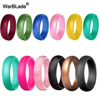 WBL 12pcs/lot 5.7mm Women Silicone Rings Food Grade FDA Silicone Finger Ring Hypoallergenic Flexible Women Wedding Rubber Bands 1