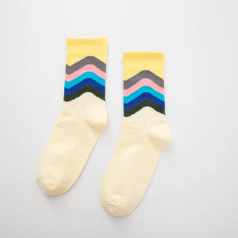 Jeseca/Новинка осени; милые носки в японском стиле Kawaii для девочек; корейская мода; Harajuku; винтажные уличные носки; хлопковые мягкие зимние теплые носки - Цвет: yellow 2