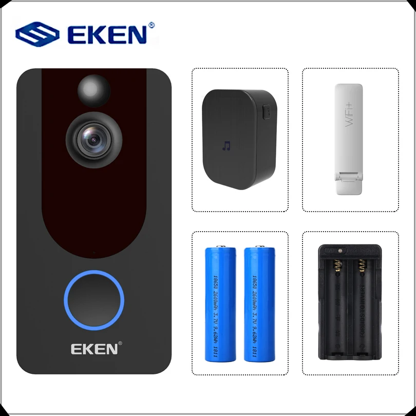 Умный IP 1080P телефон дверной звонок камера для квартиры ИК сигнализация беспроводной безопасности домофон wifi видео дверь от eken V7