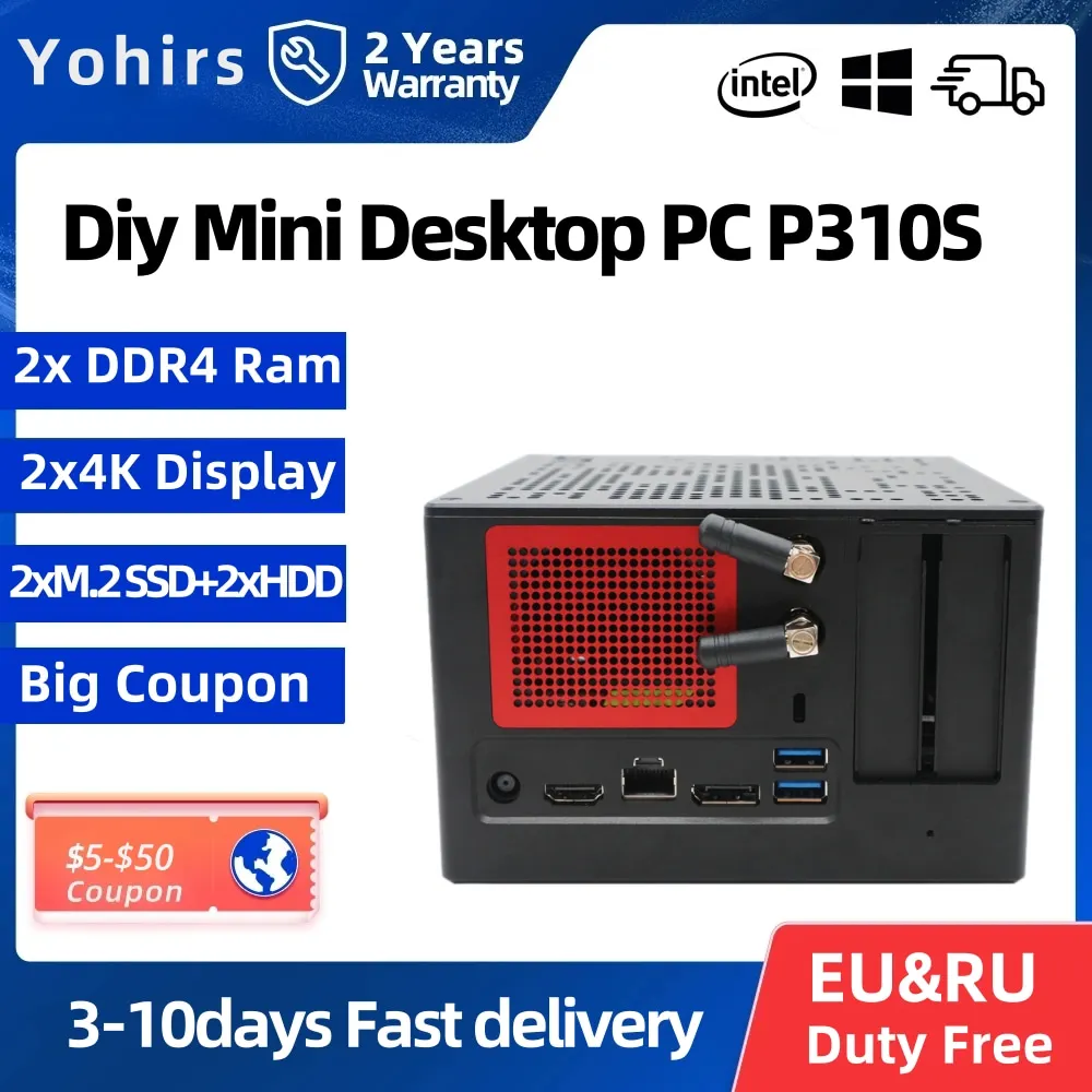

Мощный мини-ПК Intel B360, 10-ядерный процессор i9 10900T i7 10700T 10600T DDR4, макс. 64 ГБ, настольный хост-вентилятор 2 * NVME, игровой компьютер Itx