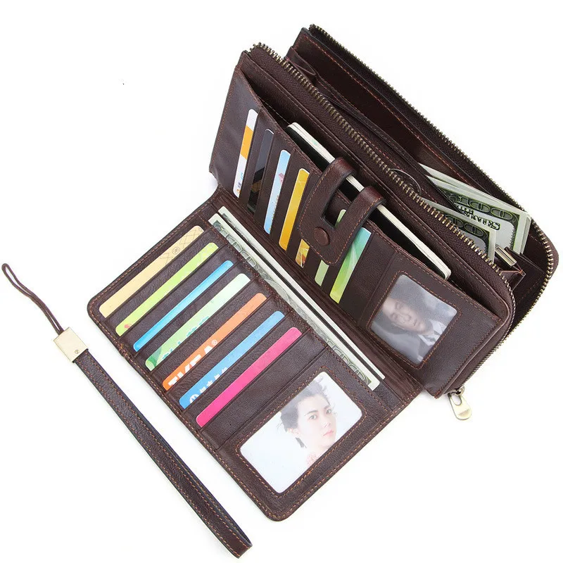 Мужской кошелек из натуральной кожи Мужская Ручная посылка большой слой