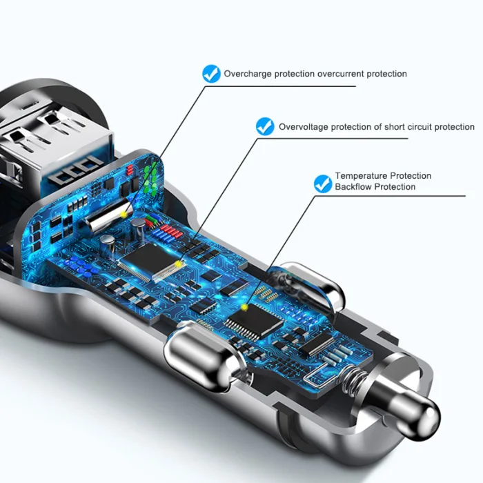 Автомобильное зарядное устройство 2 usb порта Быстрая зарядка зарядное устройство из алюминиевого сплава для автомобиля смартфон SP99