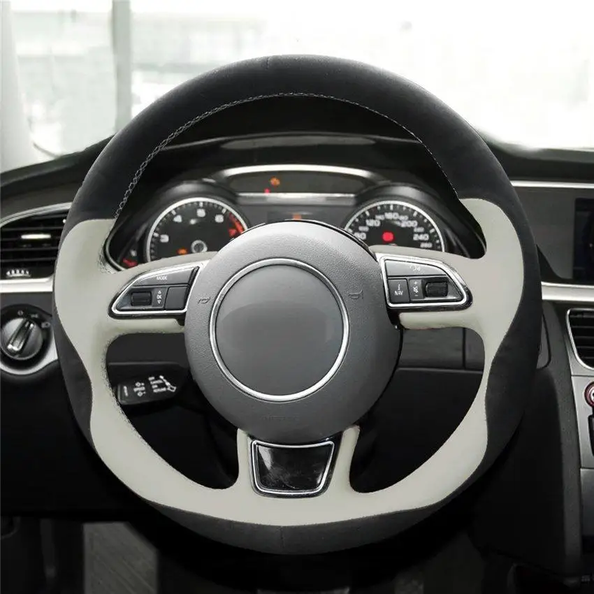 

Чехол для руля, замшевый, бежевый, черный, для Audi A1, A3, A5, A7