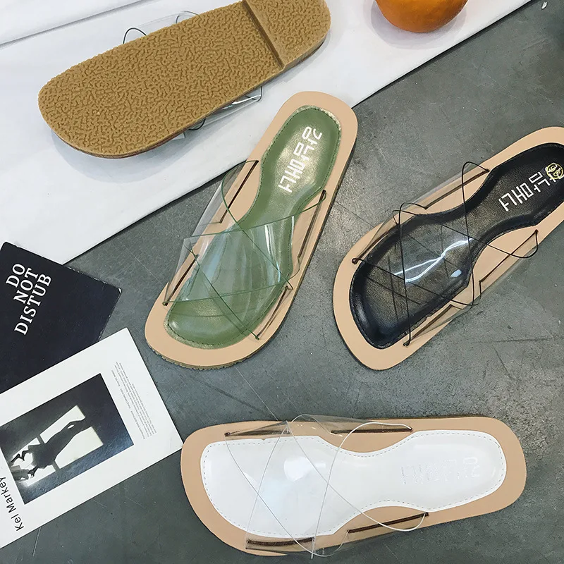 

Women shoes 2019 New women sandals Korean fashion wild cross with a flat bottom tide net red female sandals NWLX027