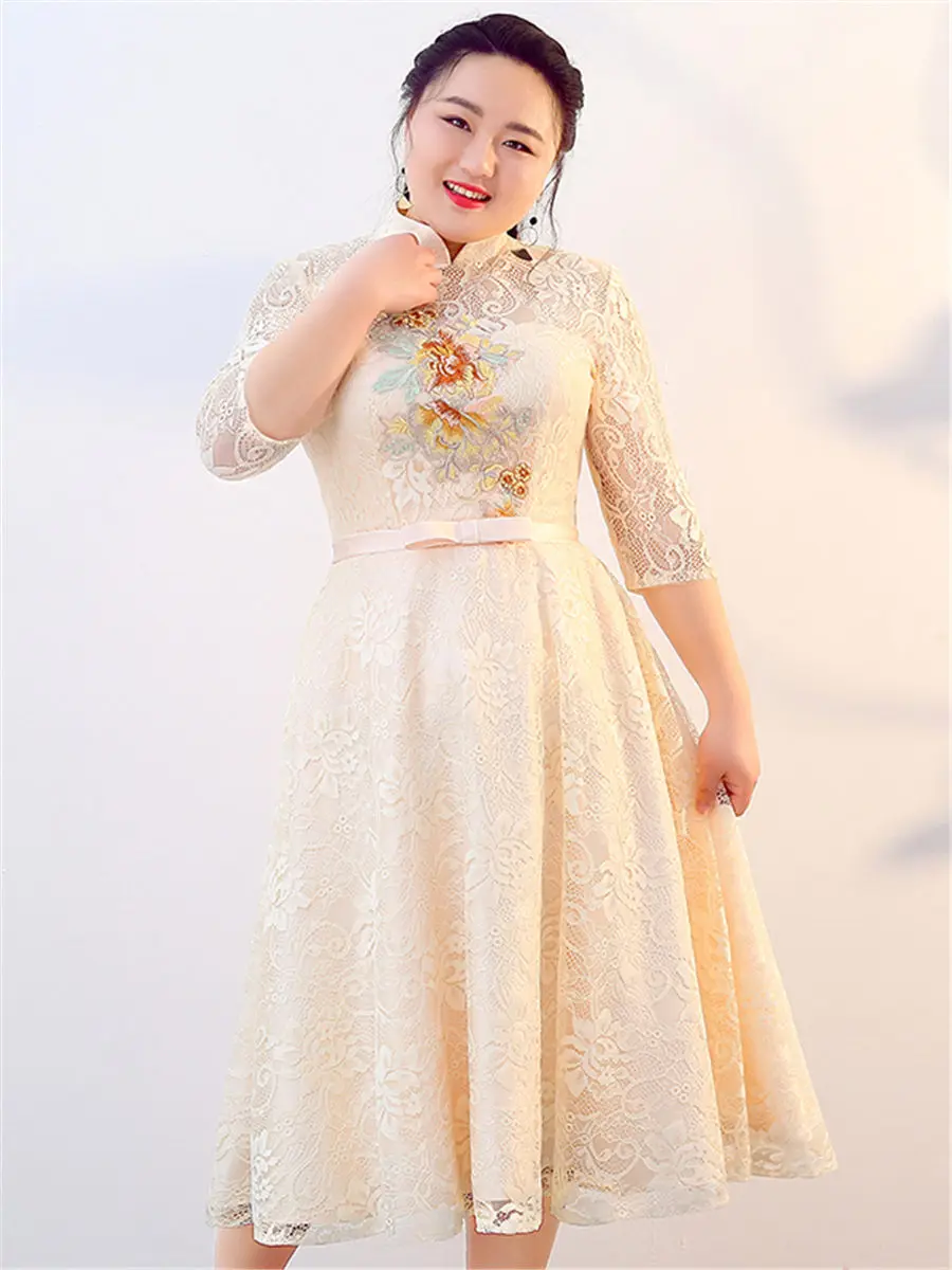 Платье для выпускного вечера, винтажное, с высоким воротником, Vestidos De Gala T374, новинка, платья размера плюс, женские вечерние, вечерние, сладкие, цвета шампанского, кружевные платья для выпускного вечера