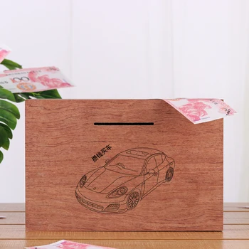 

Funny Small Cute Safe Money Box Wood Adult Activite Creative Pour Enfant Piggy Bank Salvadanaio Contamonete Money Boxes OO50CX
