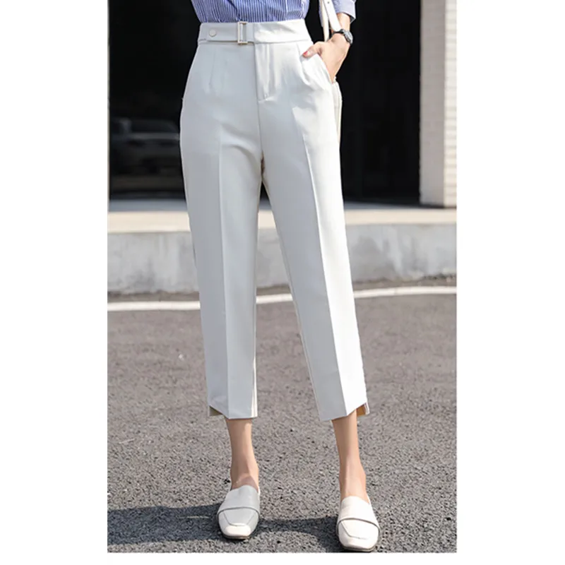 

JUJULAND Hot Sale Harem Pants Women Summer Autumn Pants Casual OL Pants Elastic High Waist Slim Work Pants Plus Size 9122