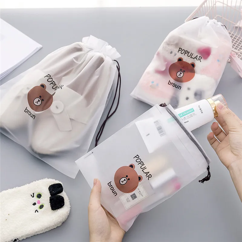 

Cartoon Bear Waterproof Make Up Box Transparent Travel Cosmetic Bag Make Up Case Beauty Wash Organizer Toiletry Storage Kit Box