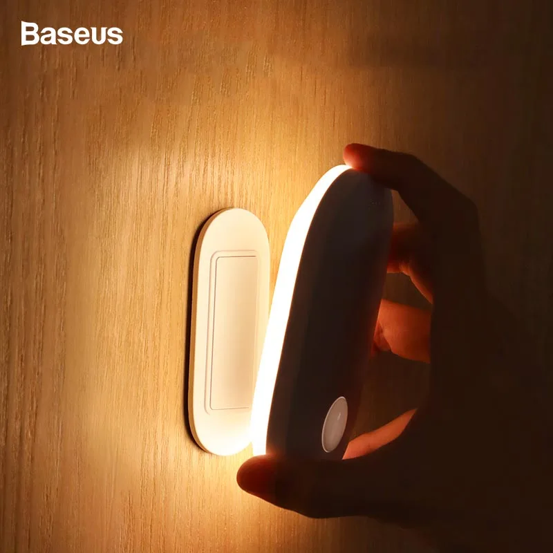 Günstige Baseus LED Innen Licht Wand Lampe PIR Motion Sensor Menschlichen Induktion Eingang   Gang Leuchte Nacht Licht Für Treppen Hause schlafzimmer