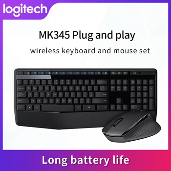 

Logitech MK345 wireless Keyboard Mouse Combos Optical Ergonomic PC Laptop