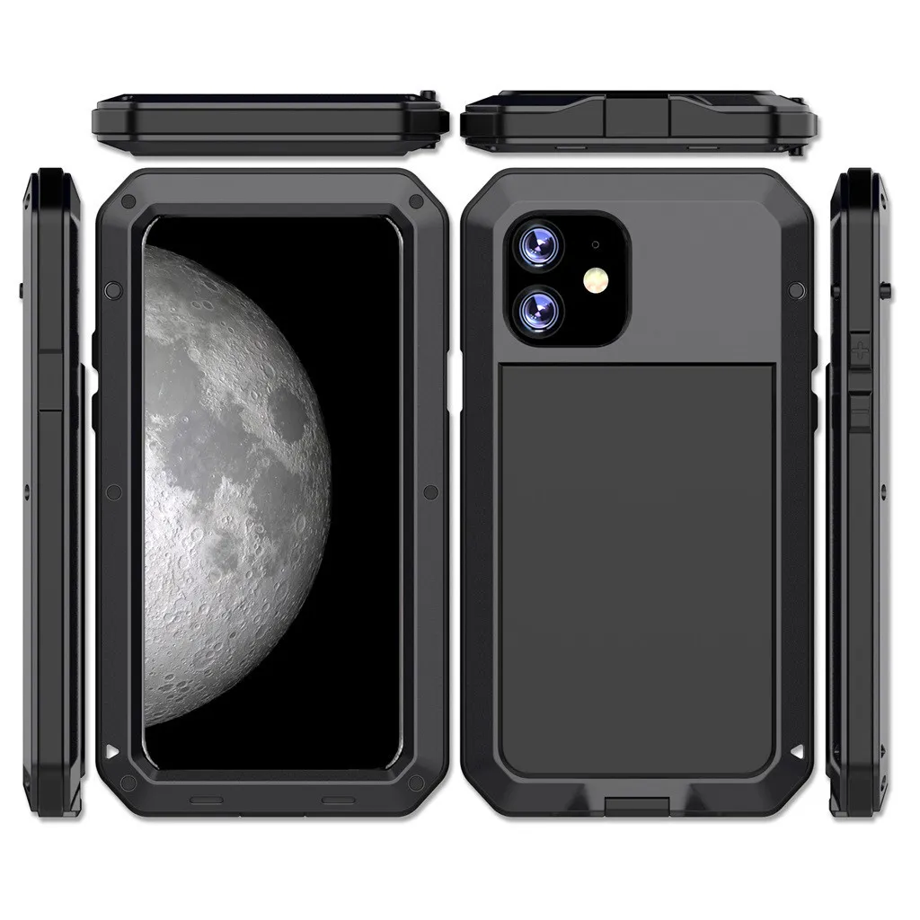 BK Чехол с алюминиевой металлической рамкой для Iphone 11 Роскошный Глянцевый алюминиевый бампер чехол износостойкий противоударный чехол для телефона - Цвет: BK