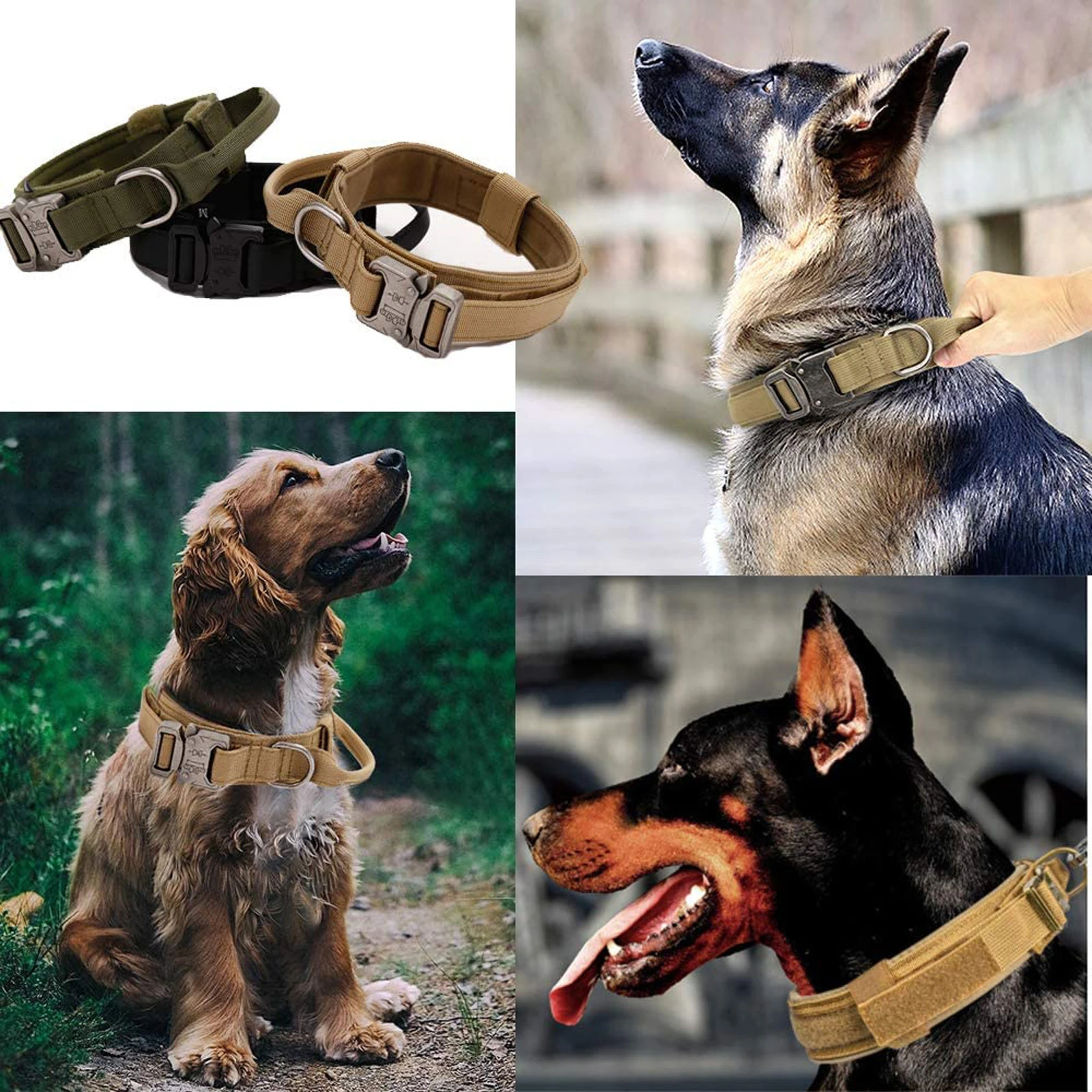 Collar táctico para perro, Correa militar, hebilla de Metal resistente con mango de Control para de perros de caza al aire libre|Collares| AliExpress