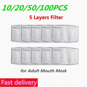 

20 Pcs Mouth Mask Washable Reusable Anti Dust Mask PM2.5 Activated Carbon Filter Paper Anti Haze Activated Carbon Filter Paper