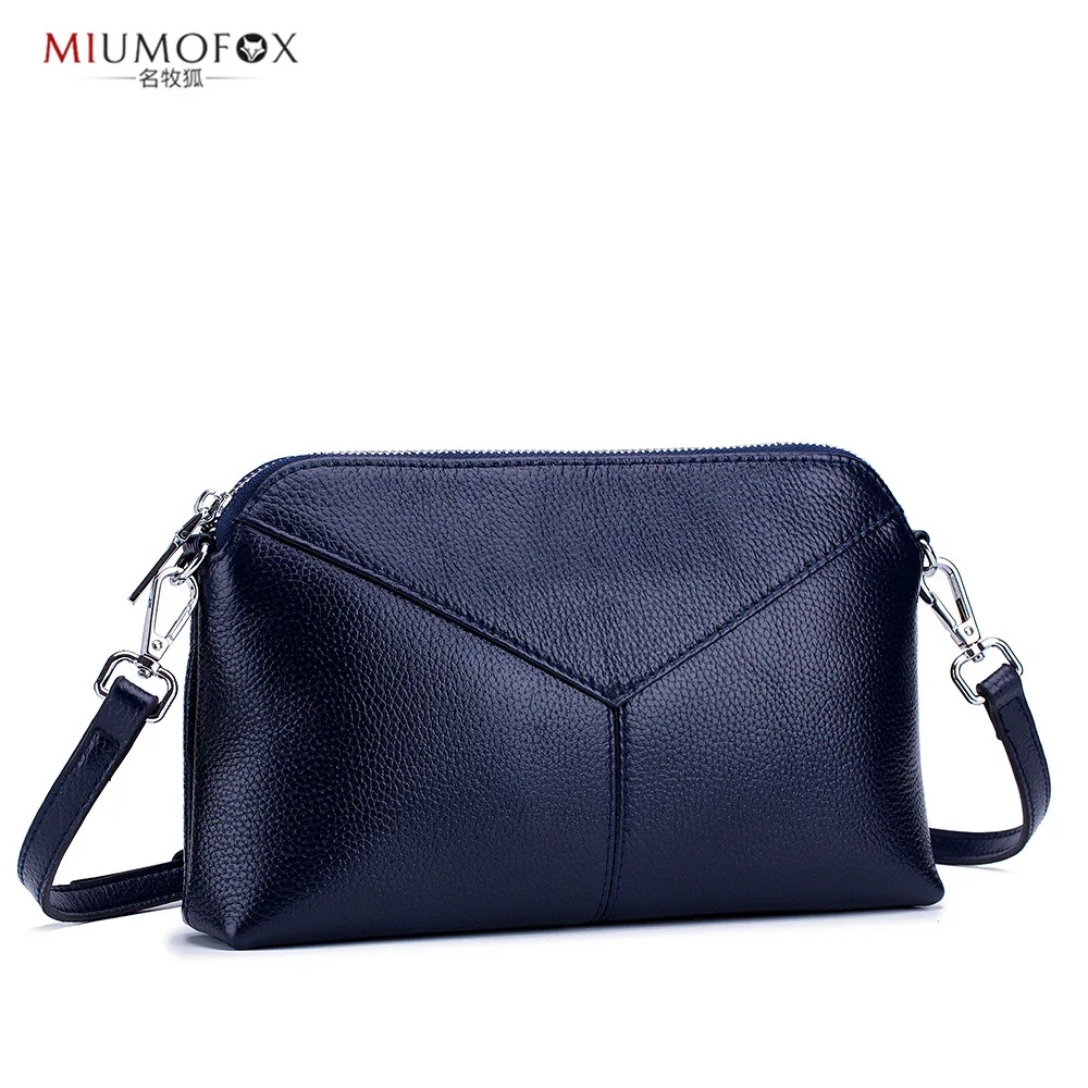 

Solid Color Simple Handbag Full-grain Leather Small Shoulder Bag Women's Clutch 2019 New Style Women's Small Clutch Bag